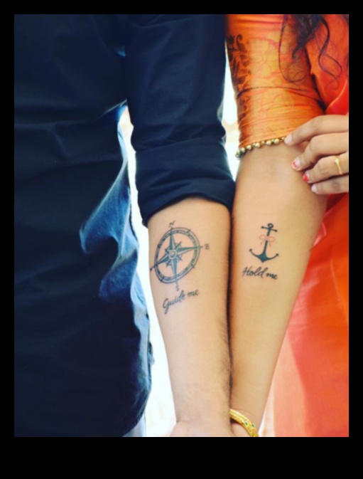 Dual Delight: Couple Tattoos Celebrating Love's Journey