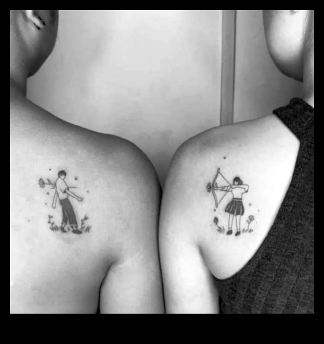 Dual Delight: Couple Tattoos Celebrating Love's Journey