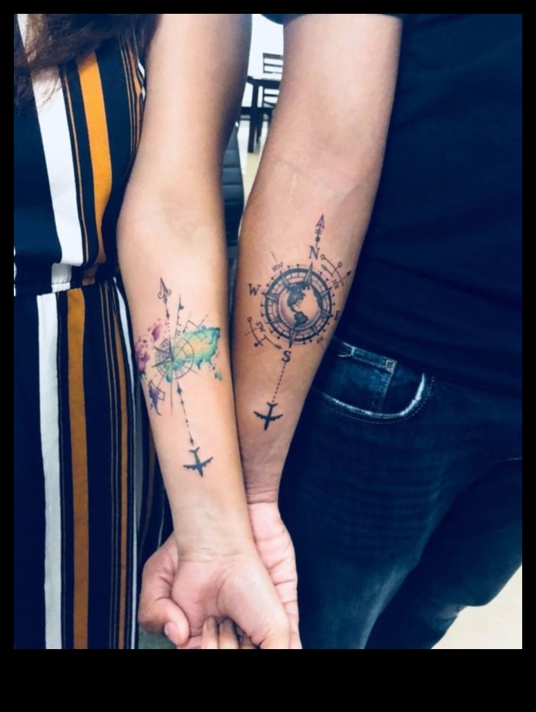 Dual Delight: Couple Tattoos Celebrating Love's Journey